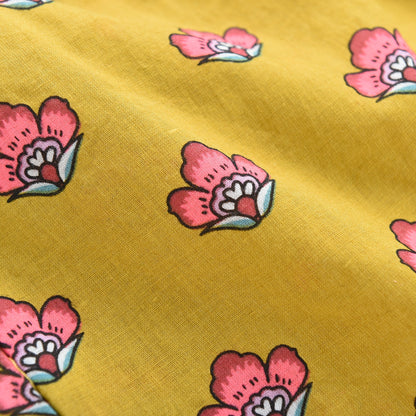 Girls Safran Flowers Cotton Shorts