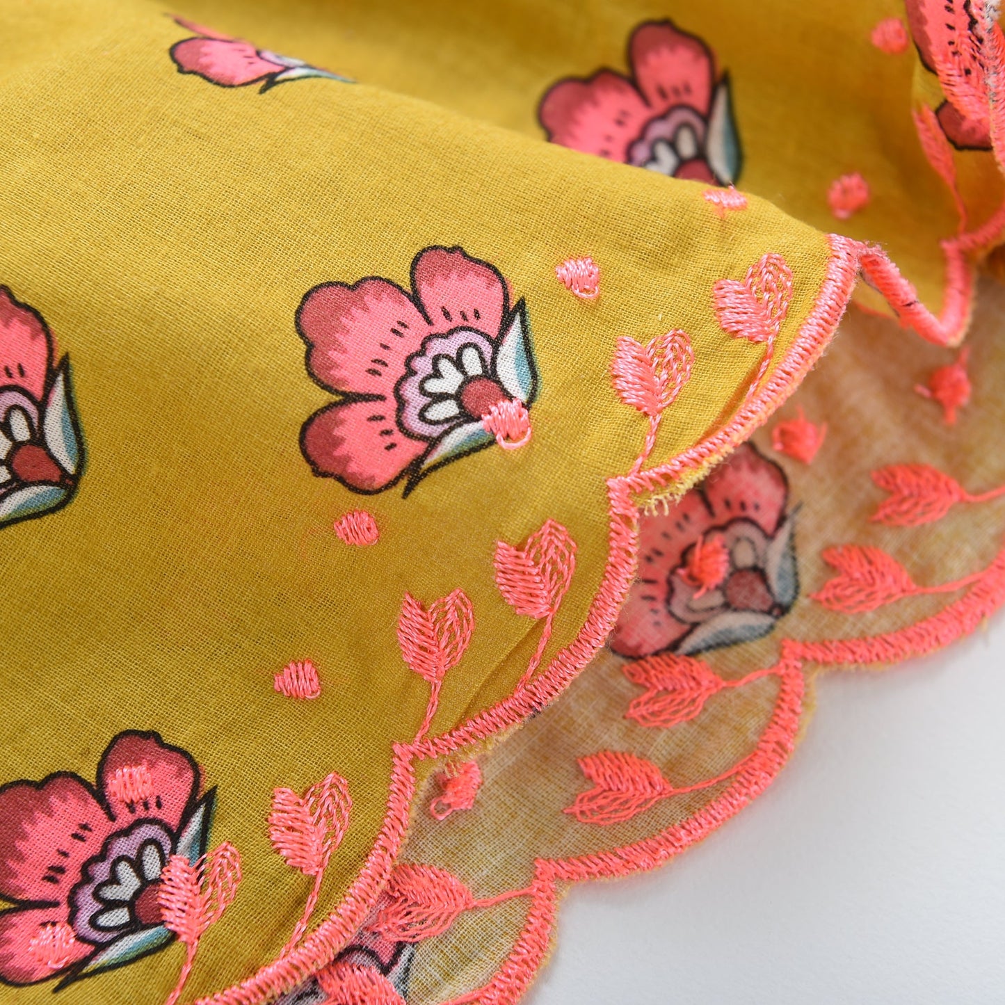 Girls Safran Flowers Cotton Shorts