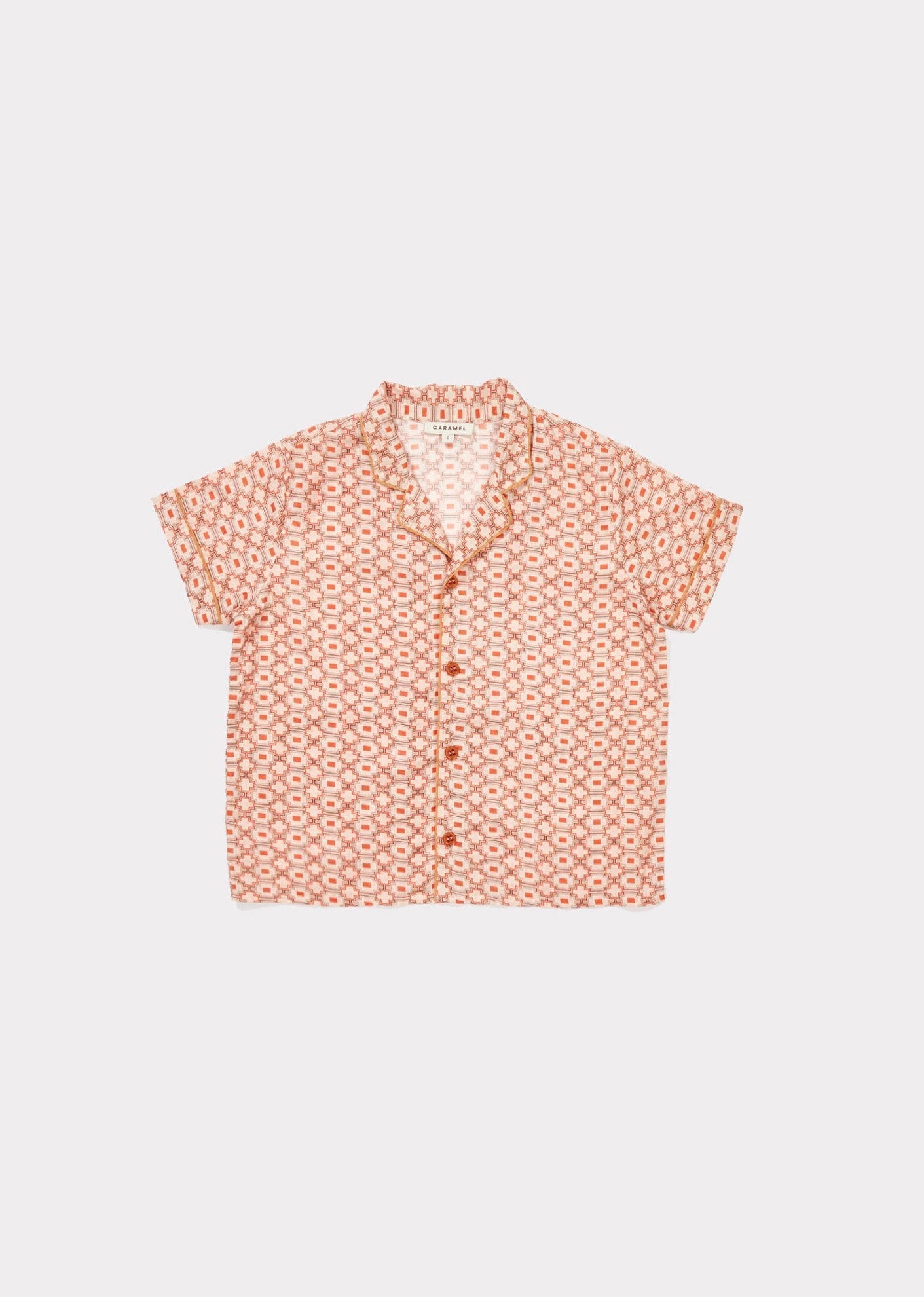 男童红色棉衬衫