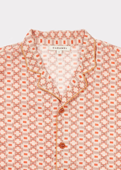 男童红色棉衬衫