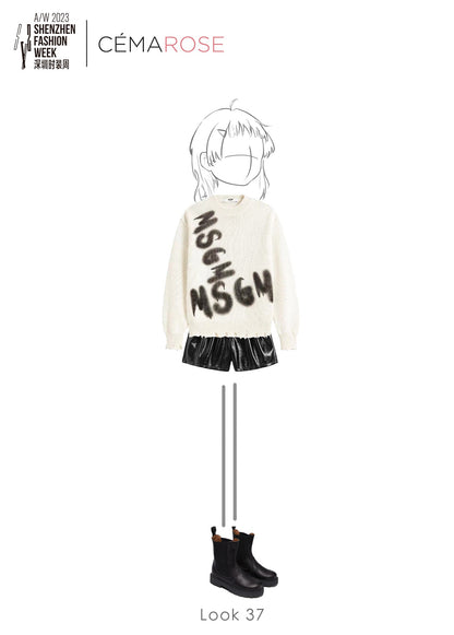 儿童白色Logo羊毛毛衣