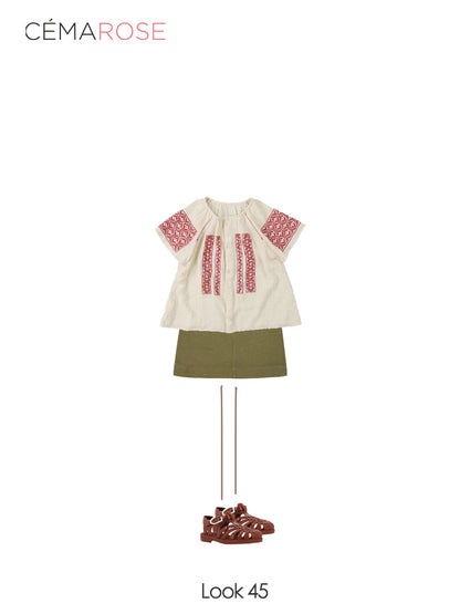 女童白色薄纱衬衫