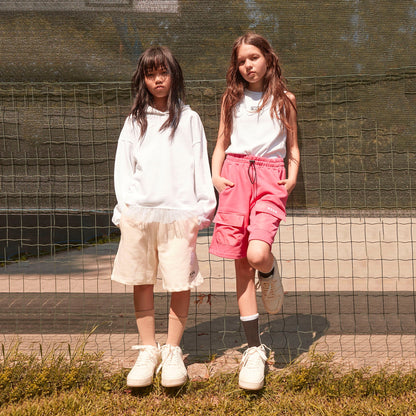 儿童奶油白棉短裤