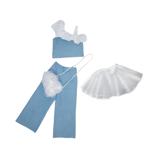 女童蓝色牛仔云朵三件套(送云朵包)