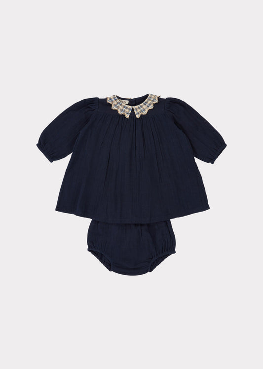 Baby Girls Dark Navy Mallard Tunic Set