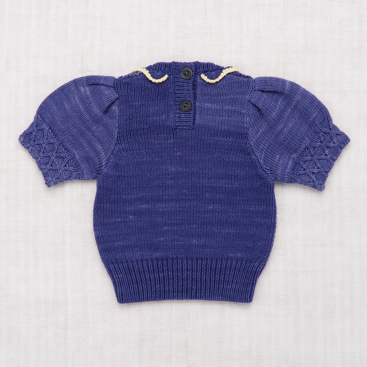 Girls Blue Ruffle Pima Cotton Sweater