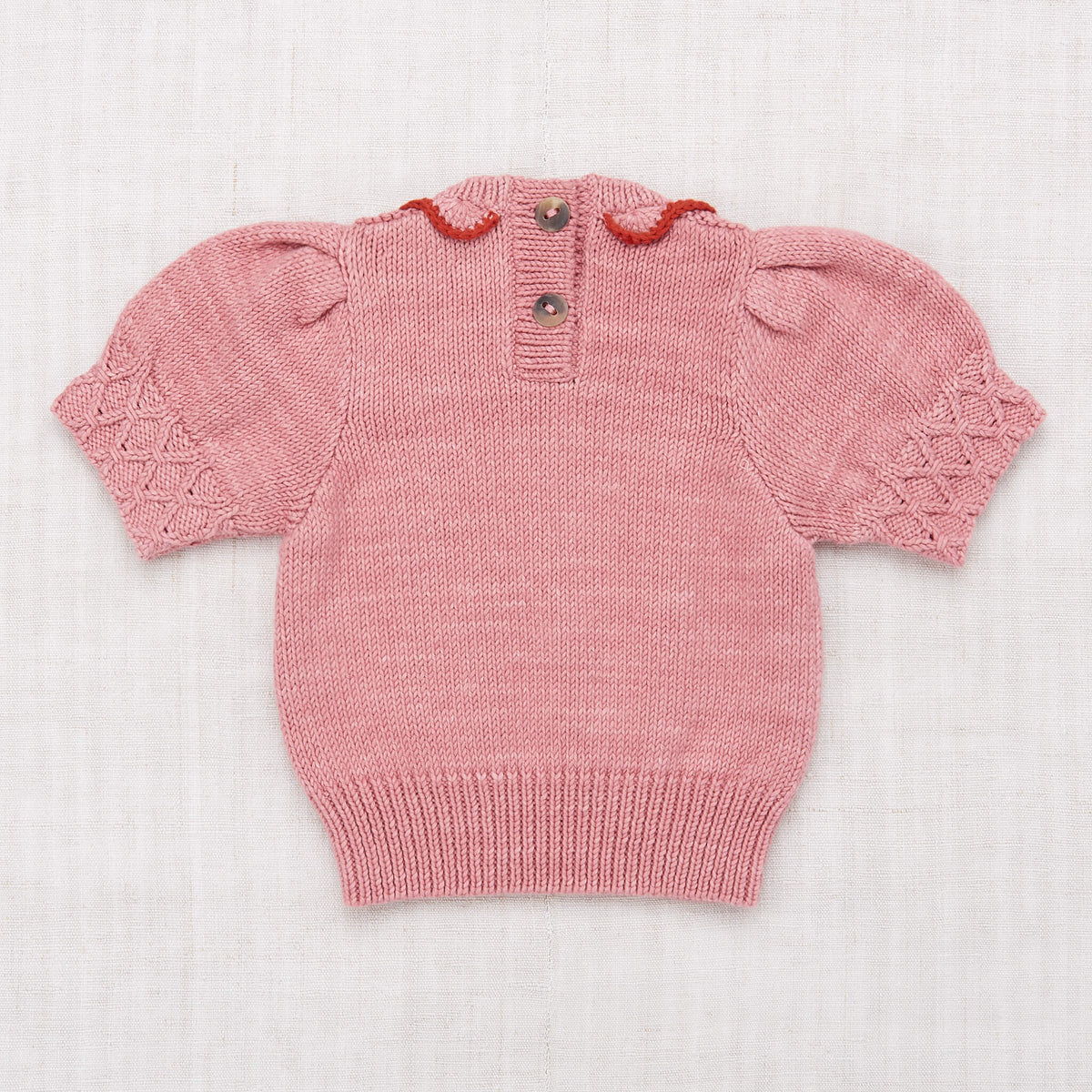 Girls Pink Ruffle Pima Cotton Sweater