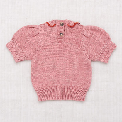 Girls Pink Ruffle Pima Cotton Sweater