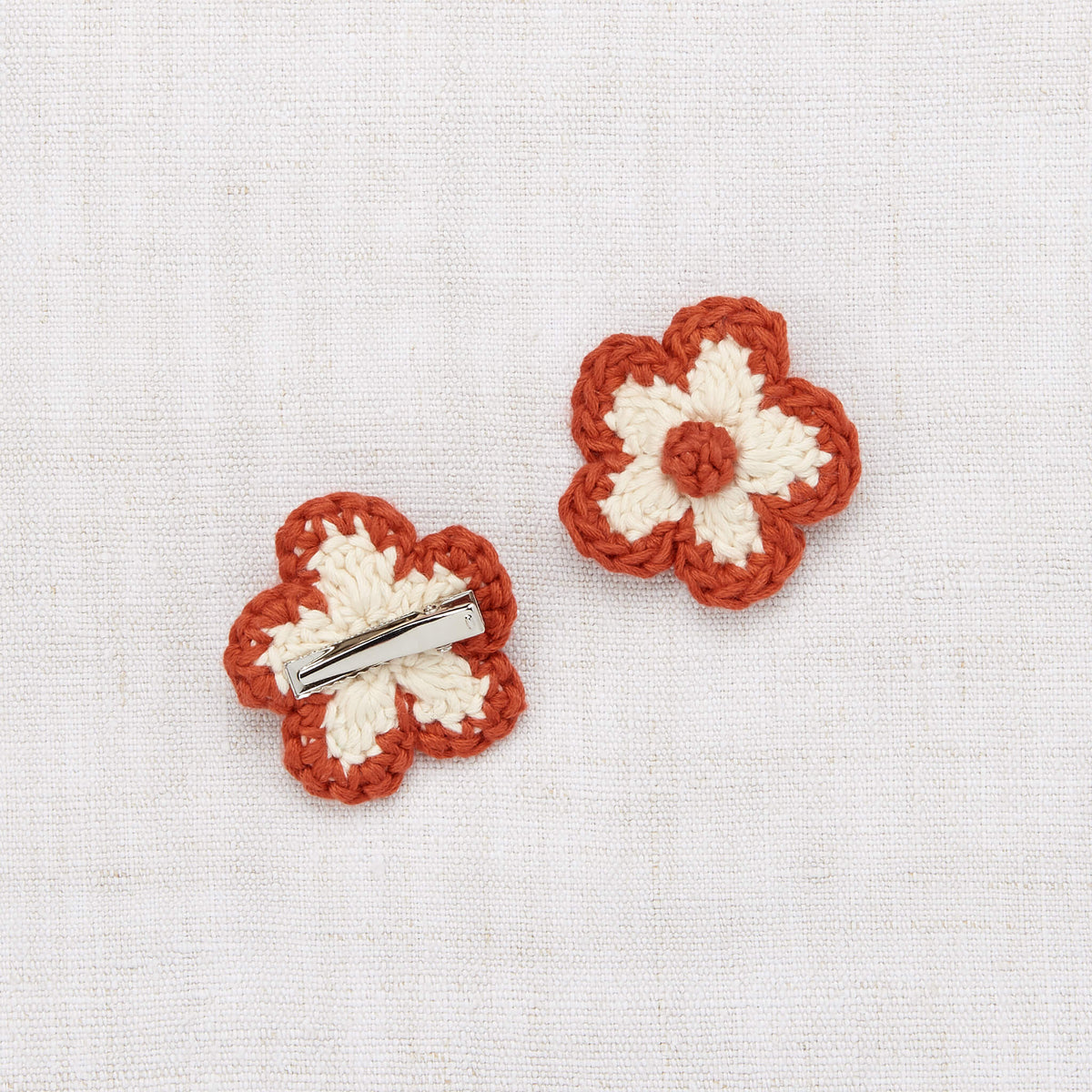Girls Red Flower Hair Clips