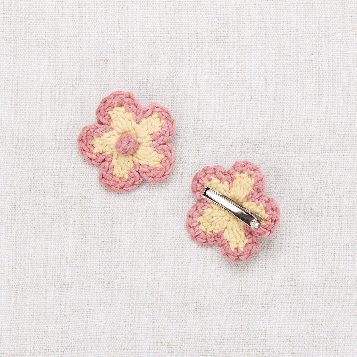 Girls Pink Flower Hair Clips