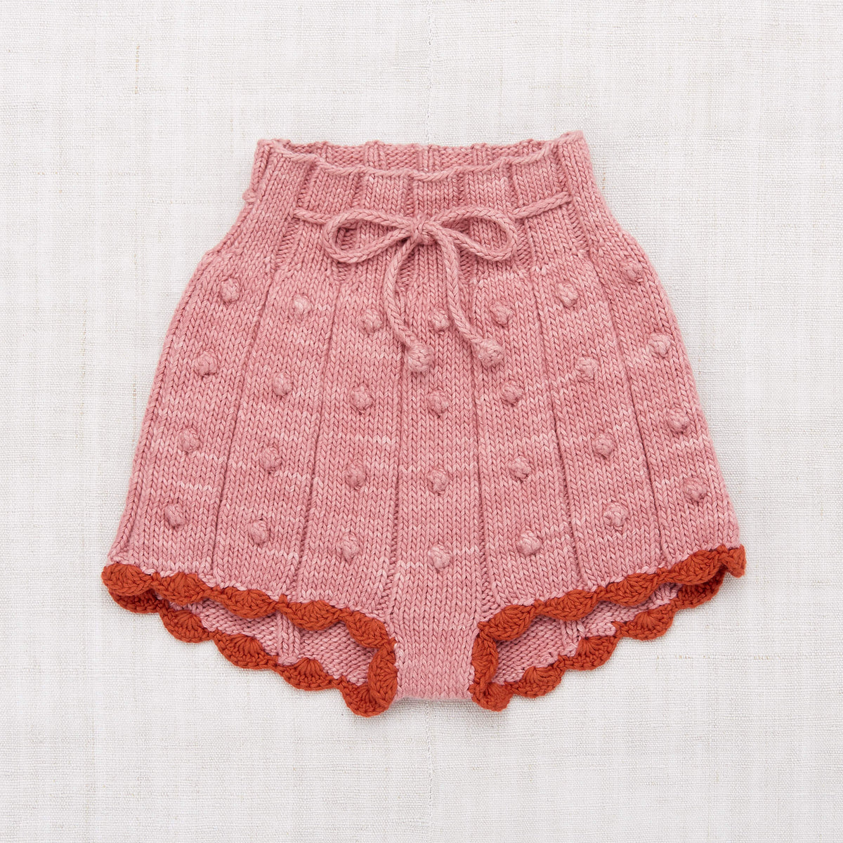 Girls Pink Popcorn Pima Cotton Shorts