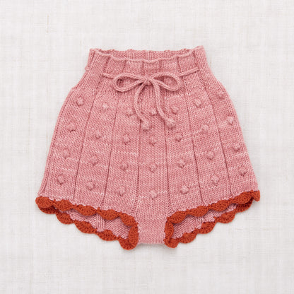 Girls Pink Popcorn Pima Cotton Shorts
