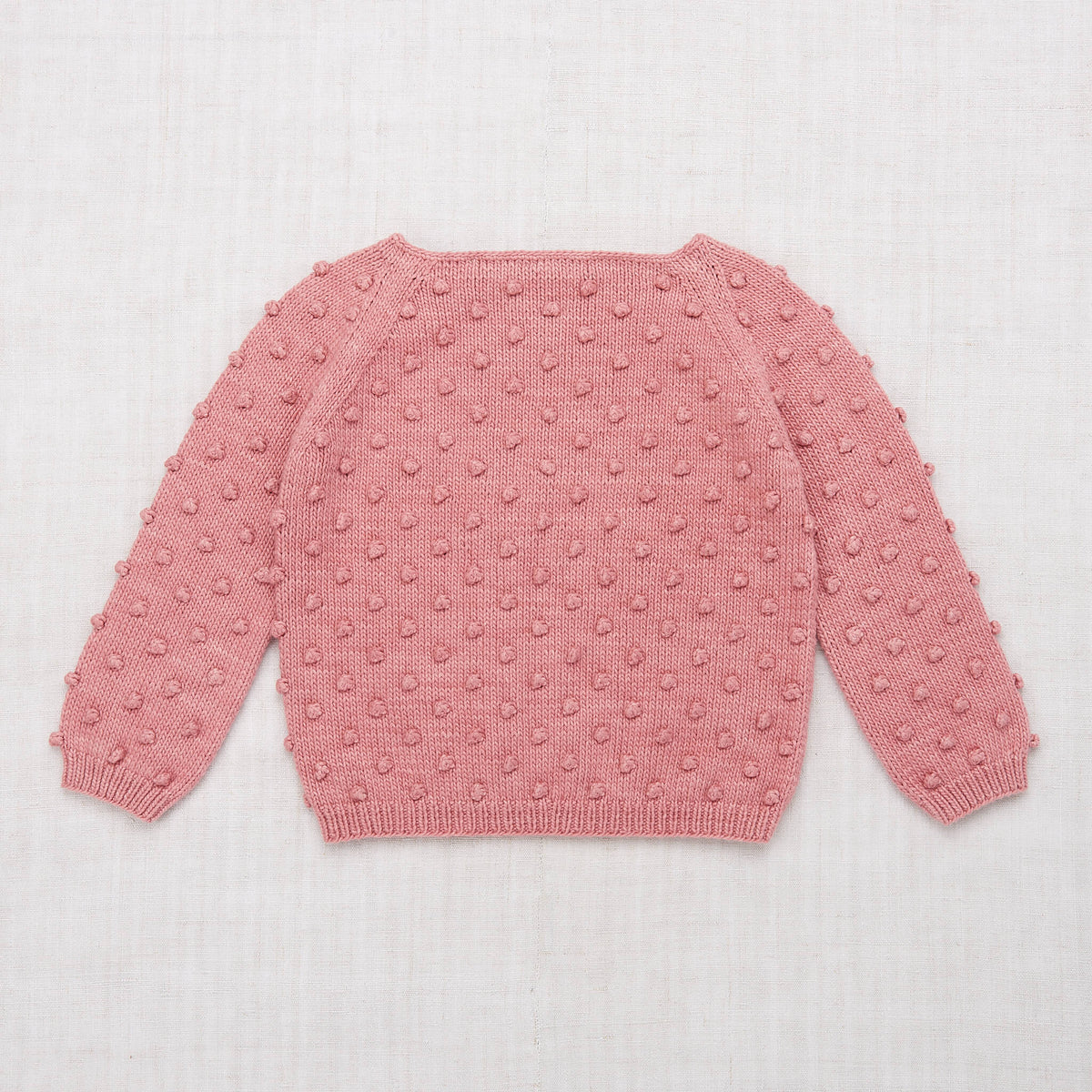 Girls Pink Popcorn Pima Cotton Sweater