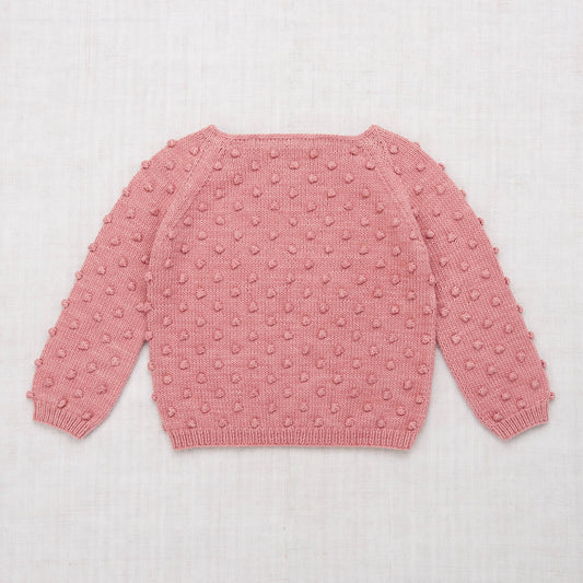 Girls Pink Popcorn Pima Cotton Sweater