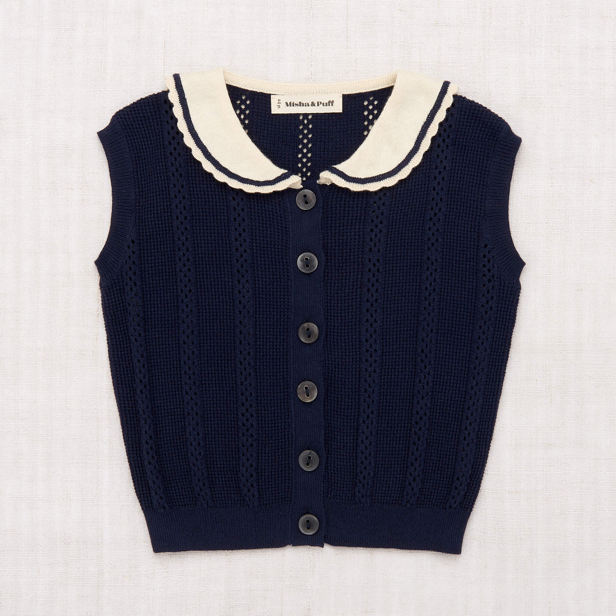 Girls Dark Blue Pima Cotton Vest