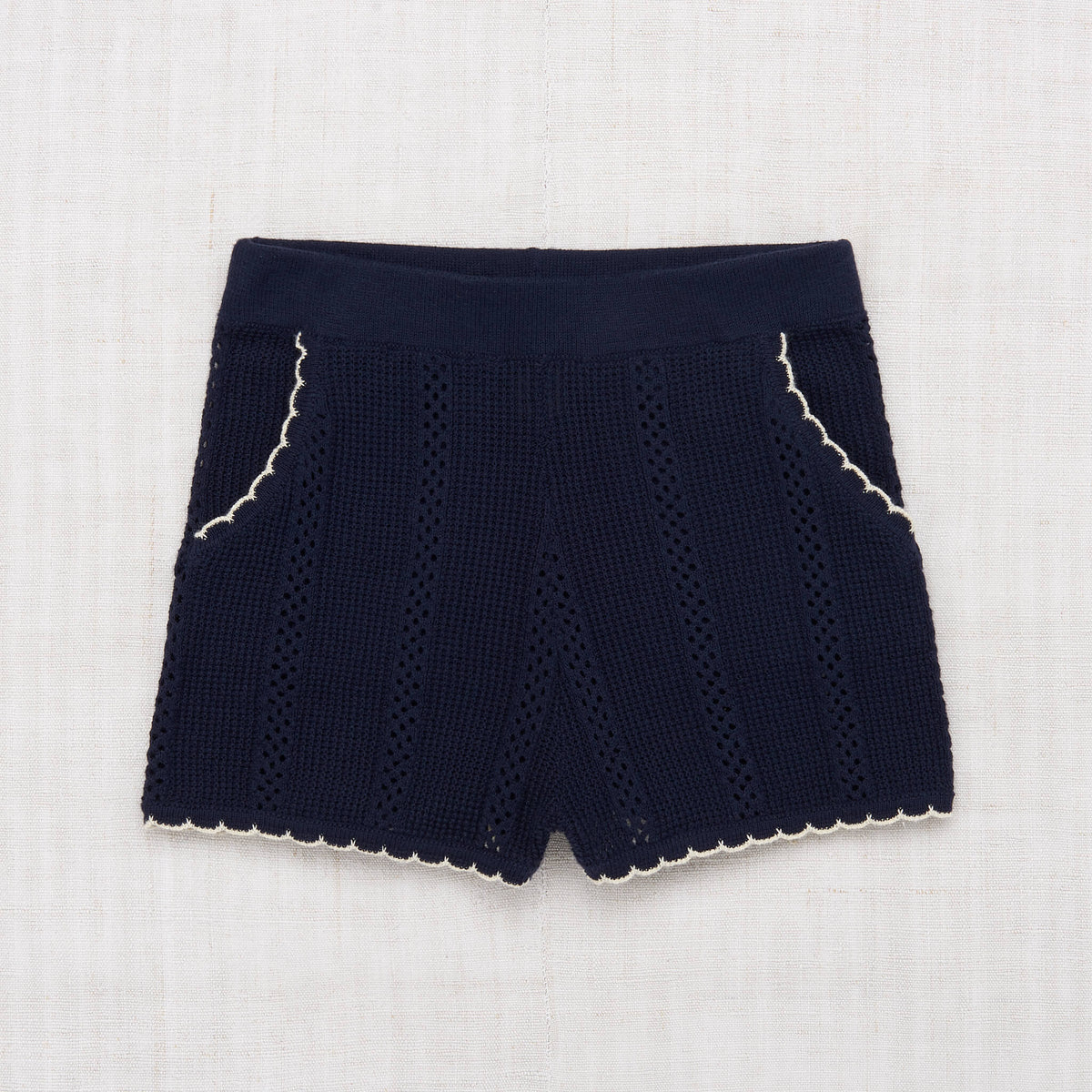 Girls Dark Blue Pima Cotton Shorts