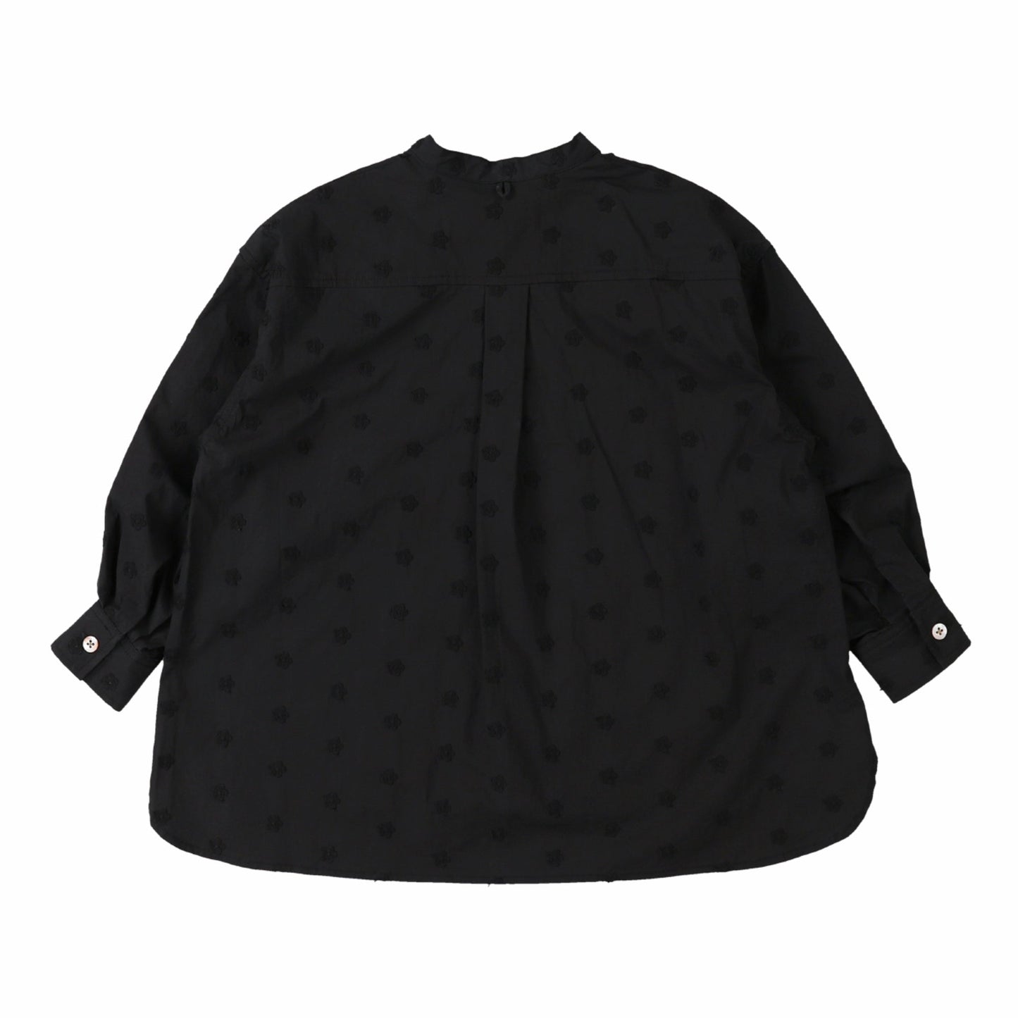 女童黑色可拆卸衣领棉衬衫