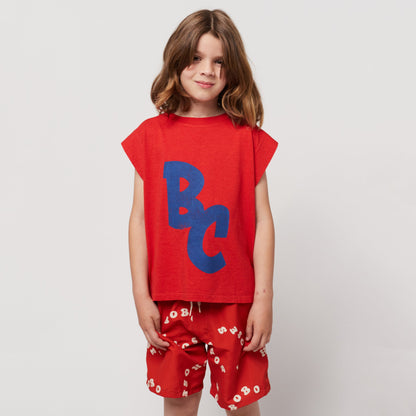 儿童红色Logo泳裤