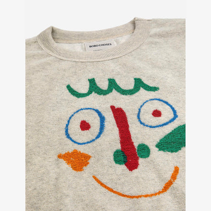 儿童浅灰色棉卫衣