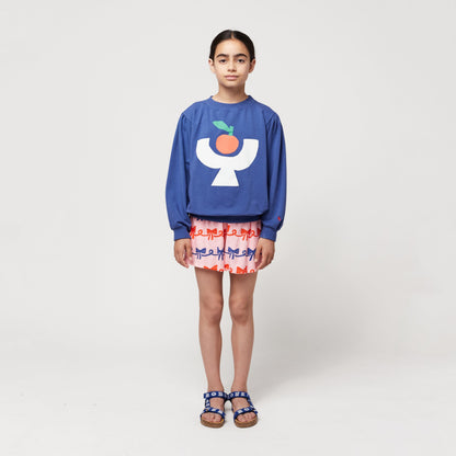 儿童蓝色印花棉卫衣