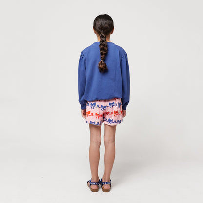 儿童蓝色印花棉卫衣