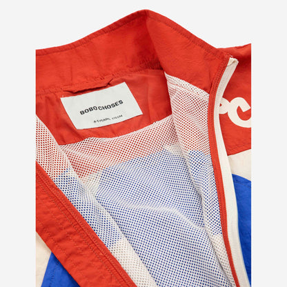 男童蓝色Logo拉链夹克