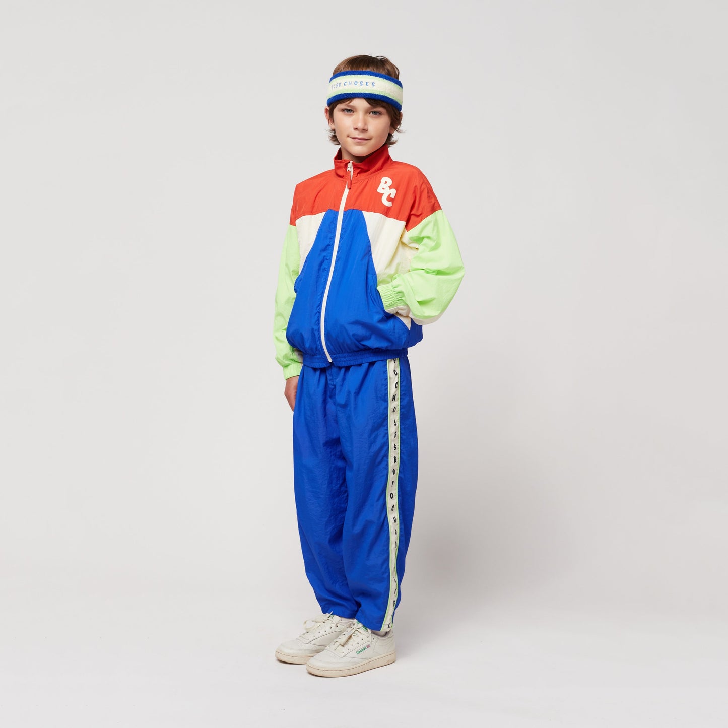 男童蓝色Logo拉链夹克