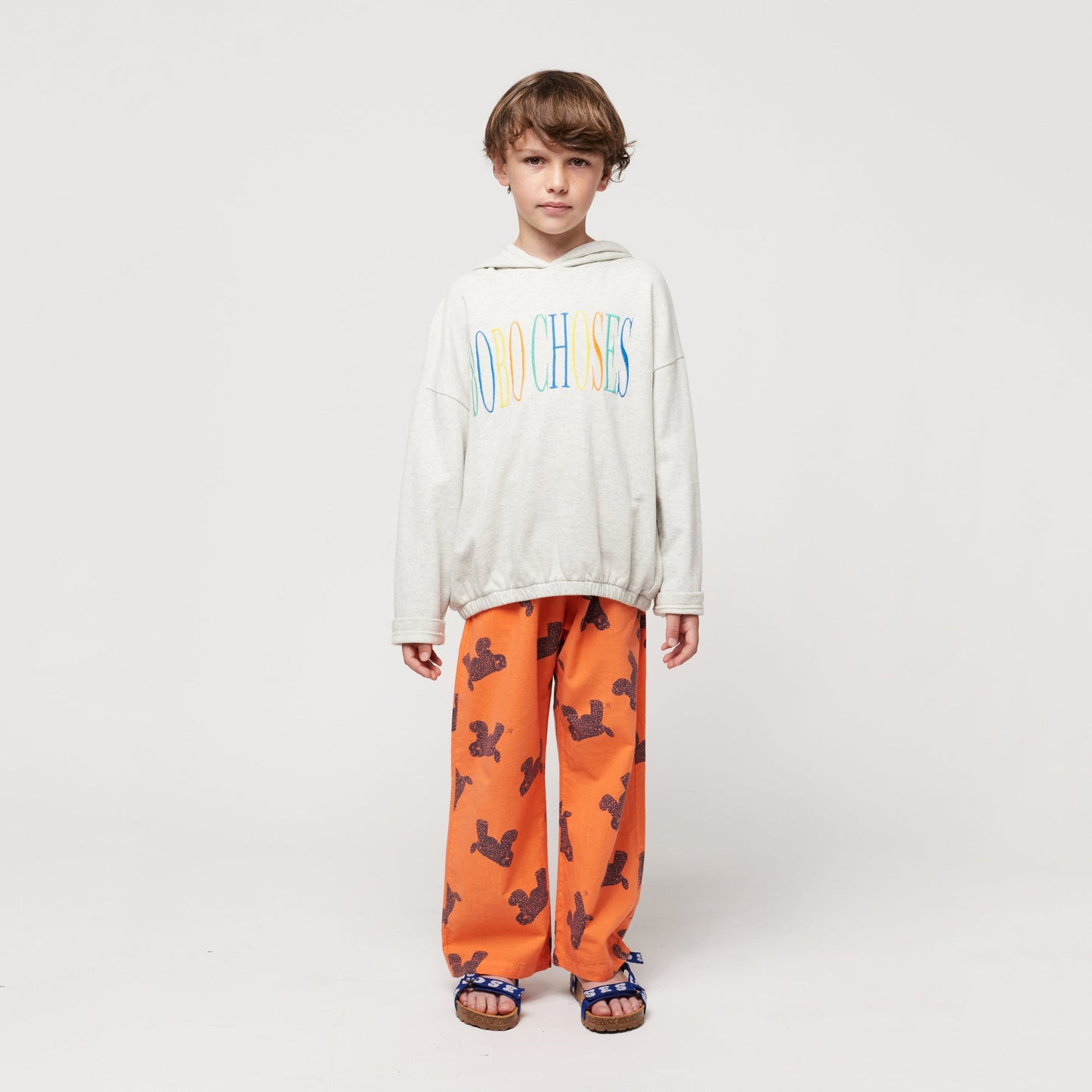 儿童灰色Logo棉卫衣