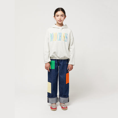 儿童灰色Logo棉卫衣