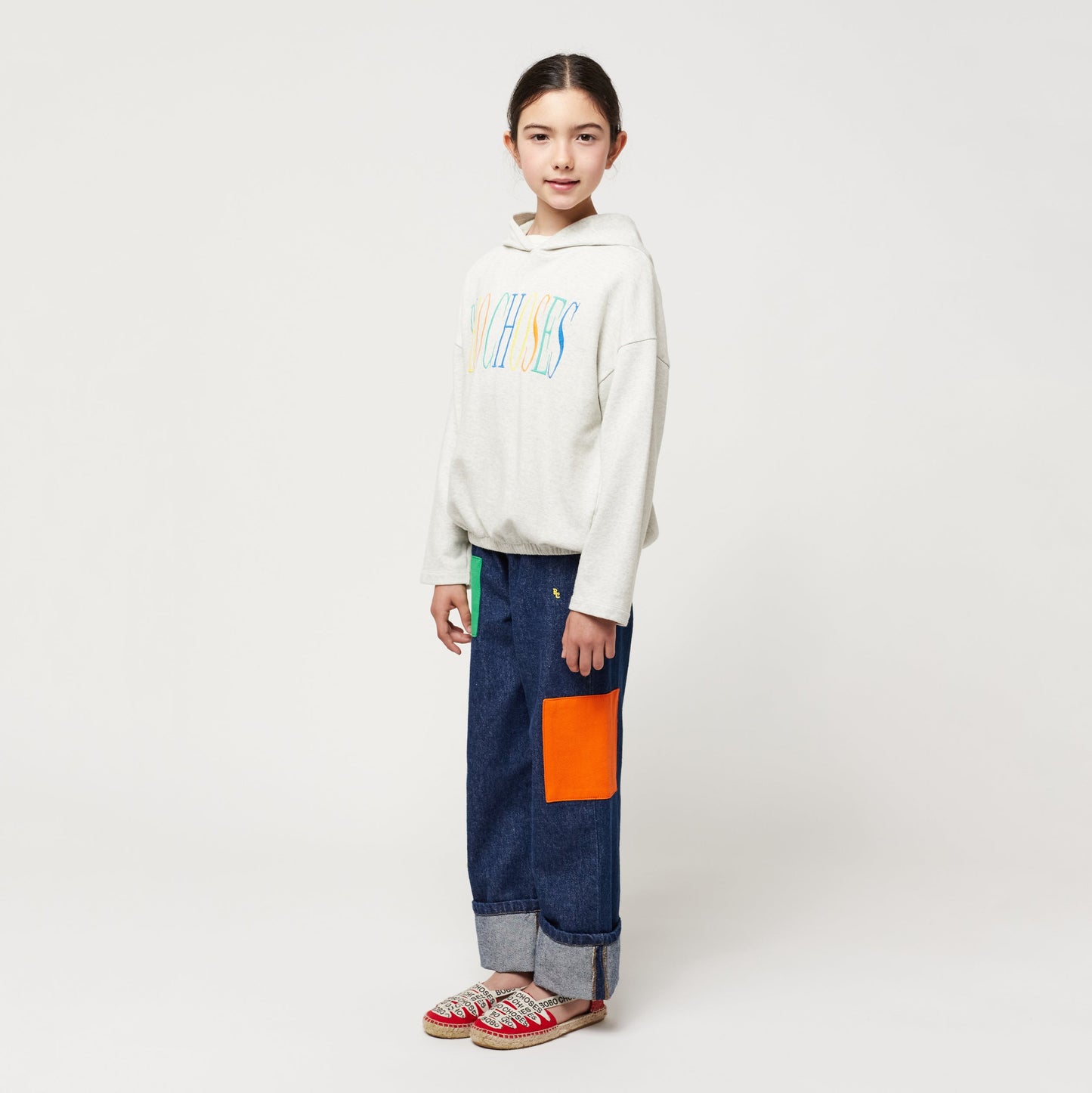 儿童灰色Logo棉卫衣