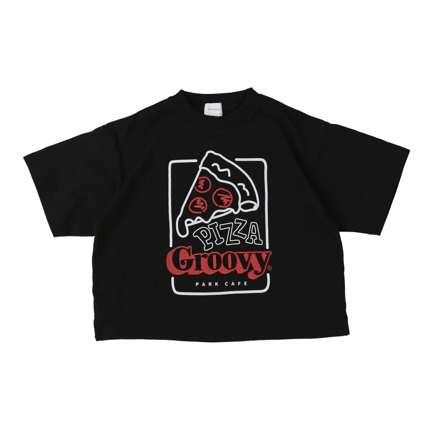 儿童黑色印花棉T恤