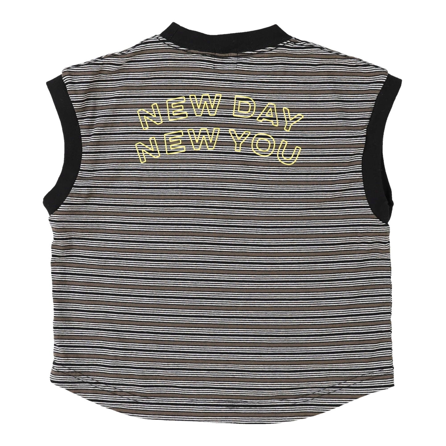 儿童黑色条纹棉T恤