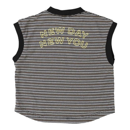 儿童黑色条纹棉T恤