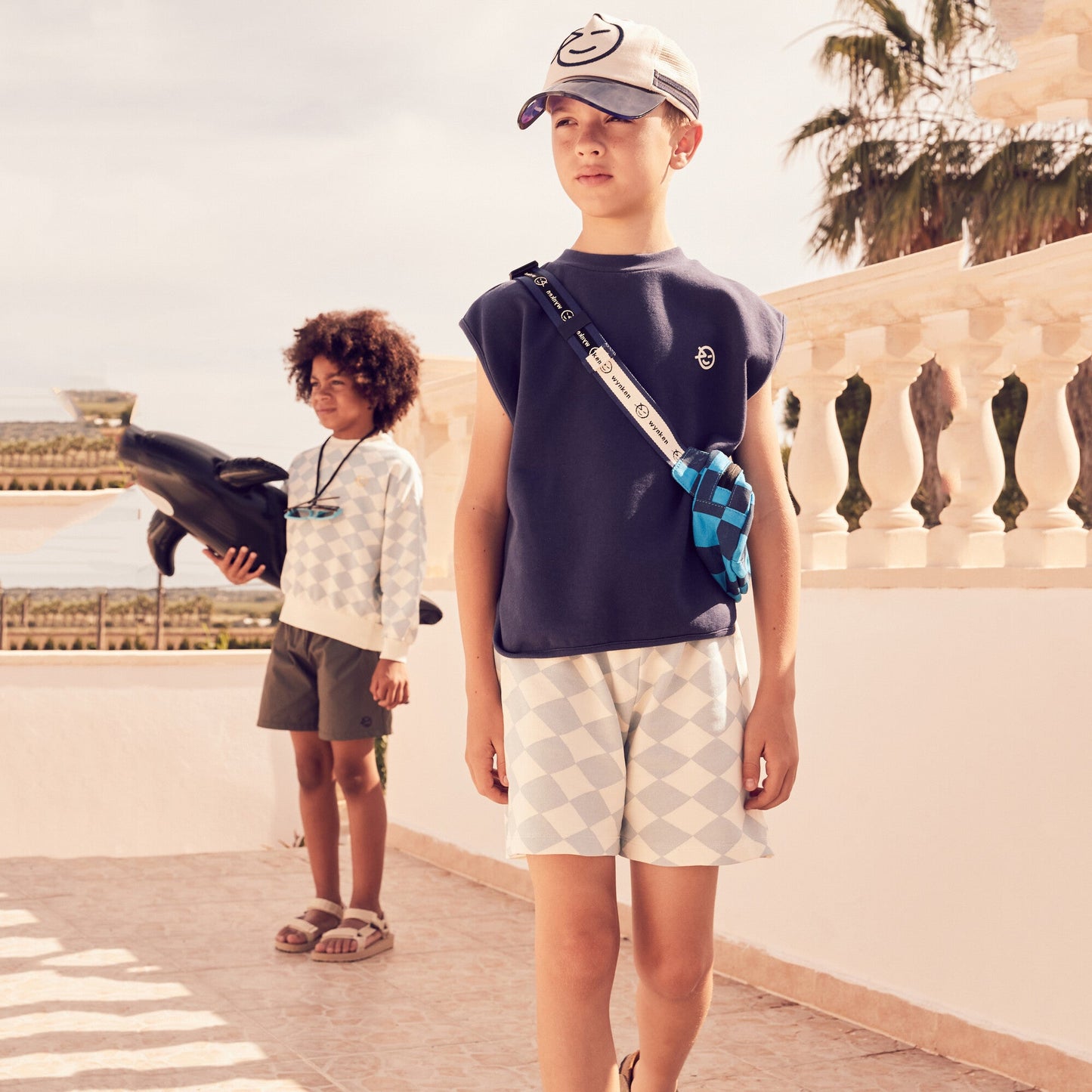 儿童藏青色棉背心