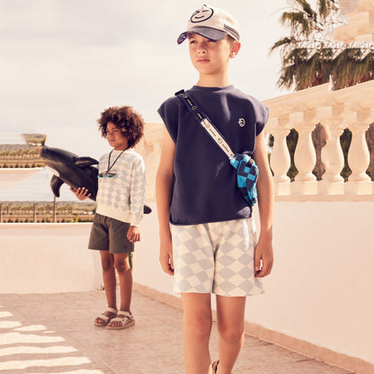 儿童藏青色棉背心