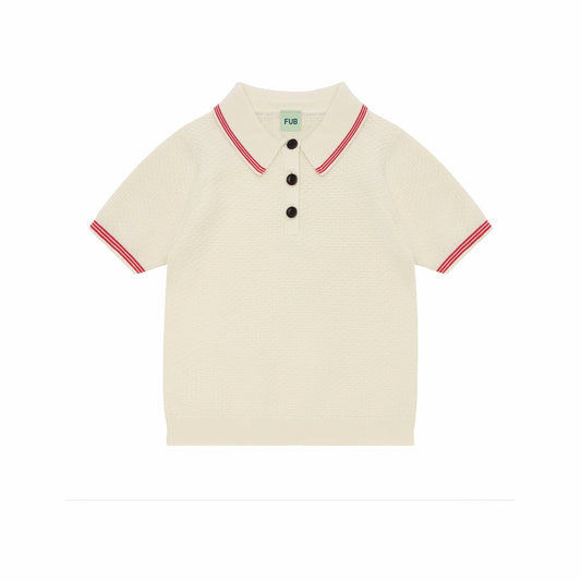 儿童白色棉Polo衫