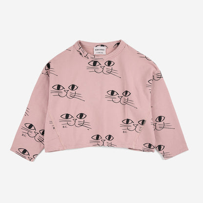 女童粉色印花棉卫衣