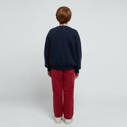 儿童红色棉长裤