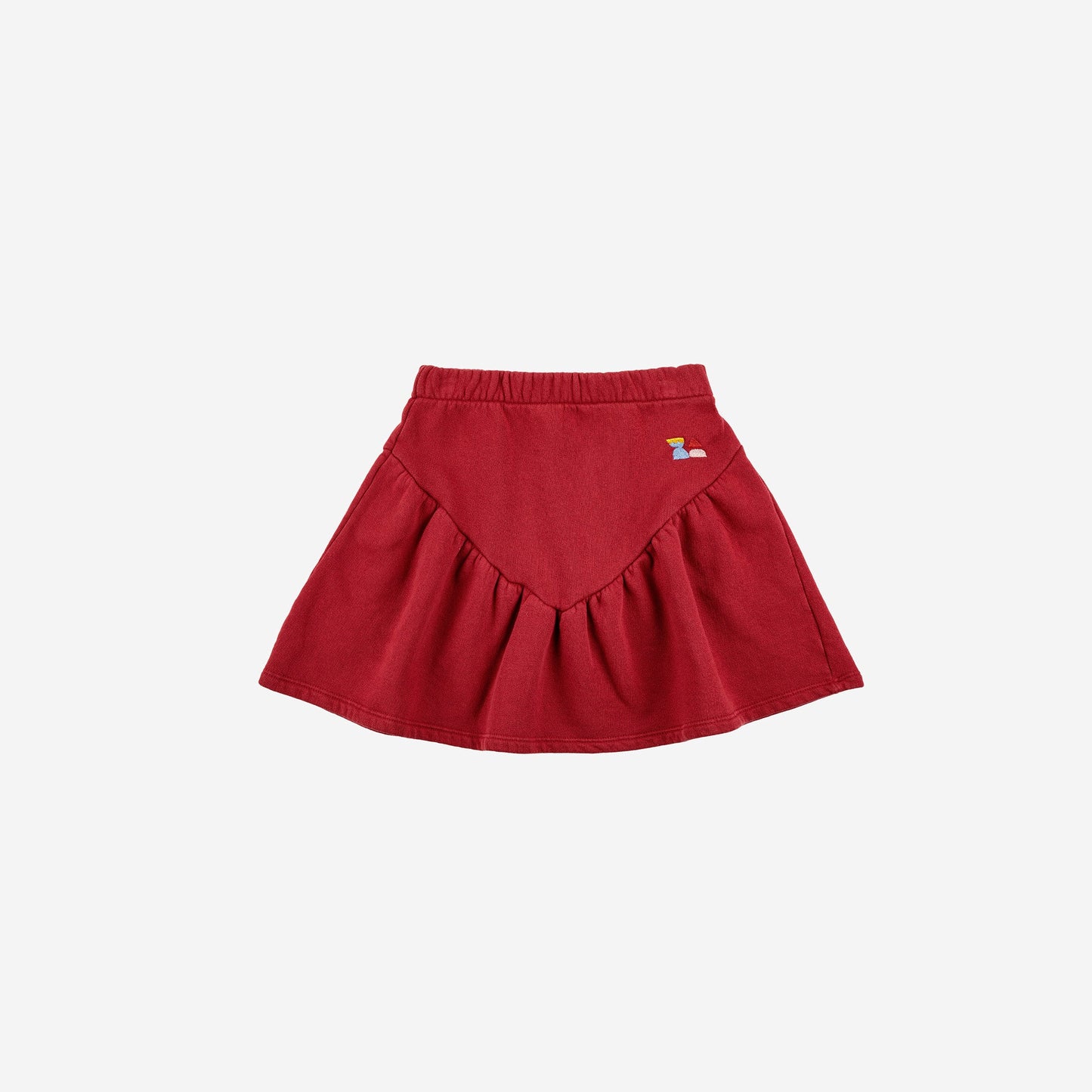 女童红色棉短裙