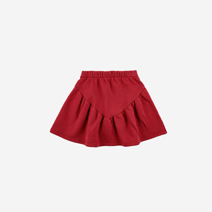女童红色棉短裙