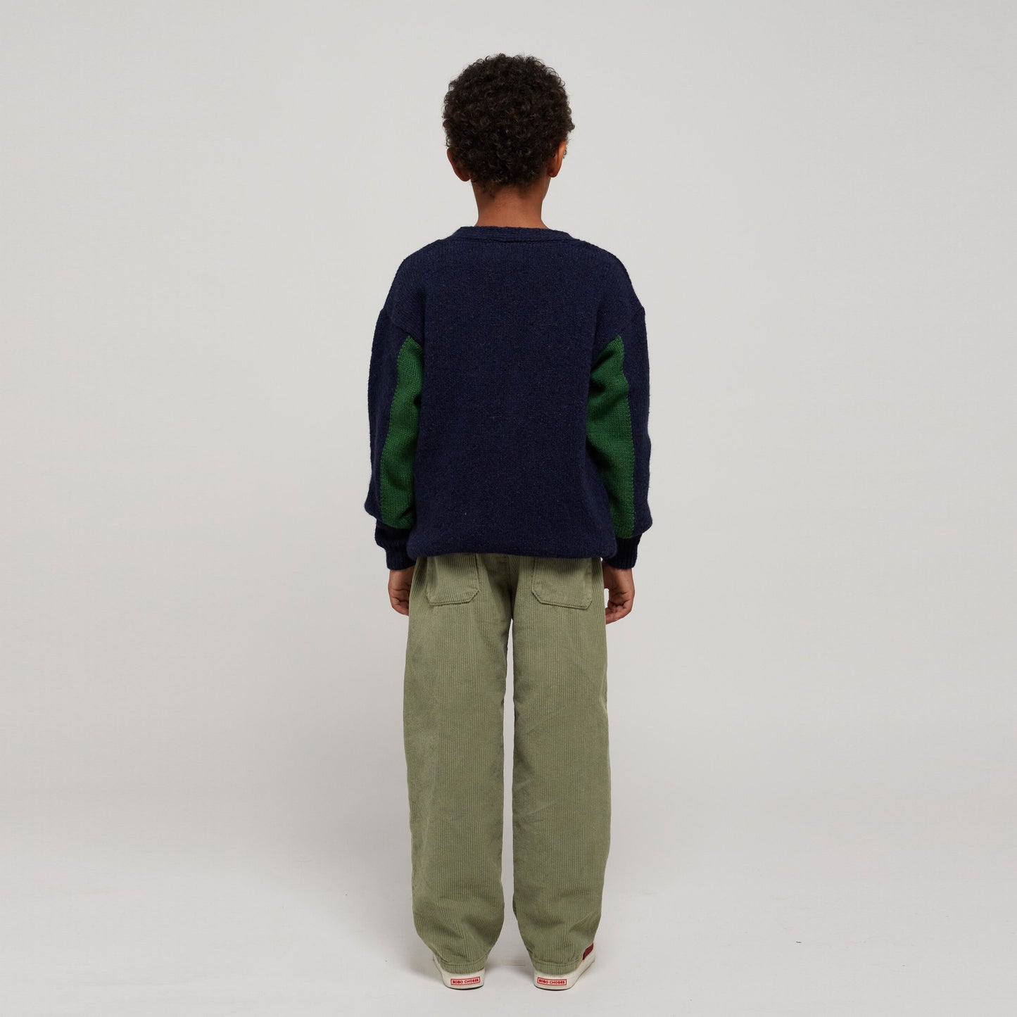 儿童藏青色羊毛开衫