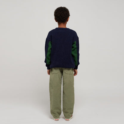 儿童藏青色羊毛开衫