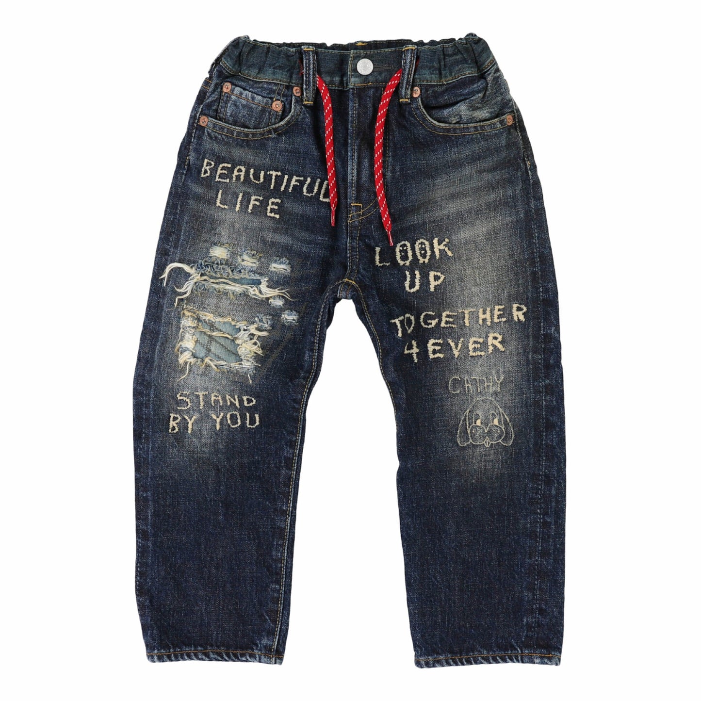 儿童深蓝色牛仔裤