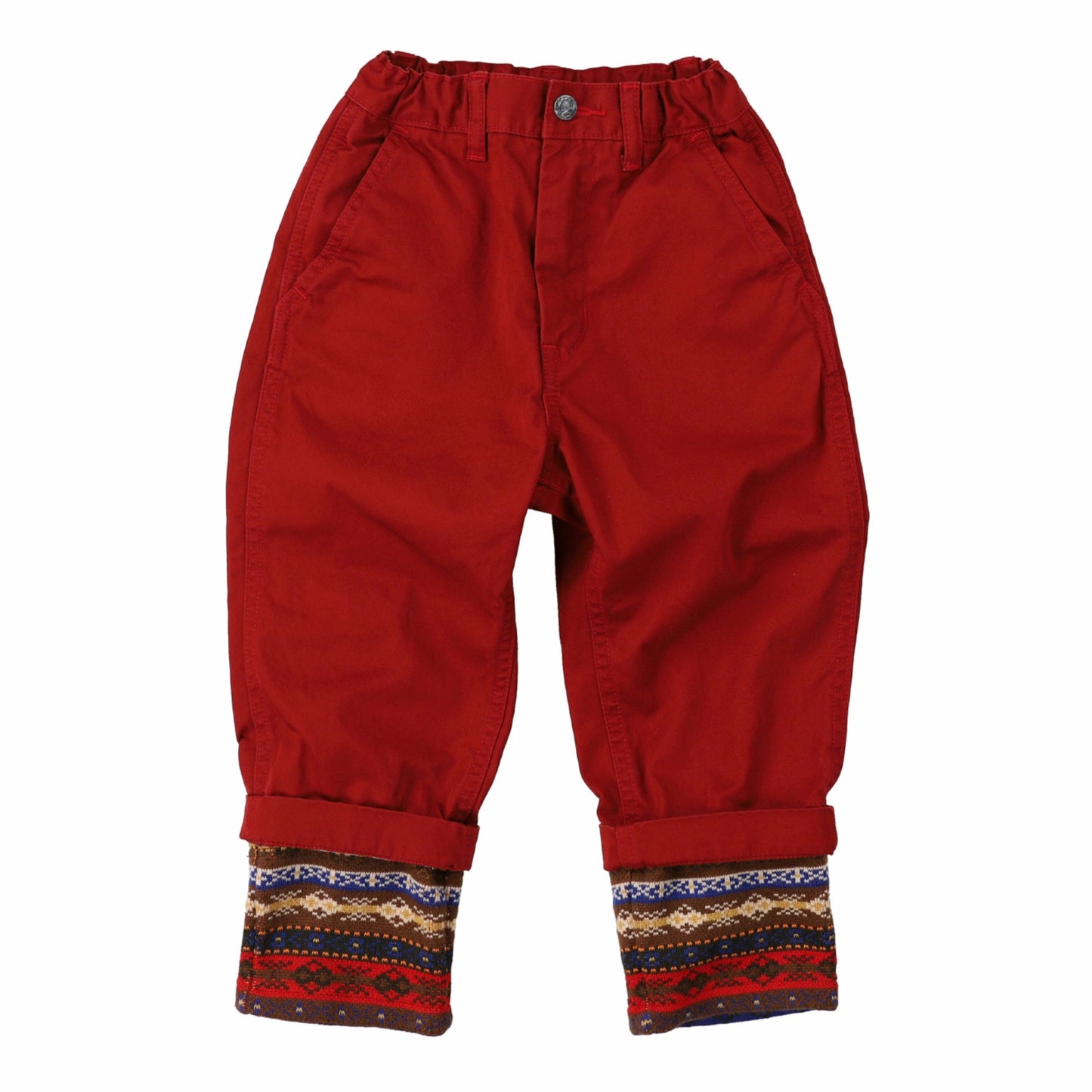 儿童红色棉长裤