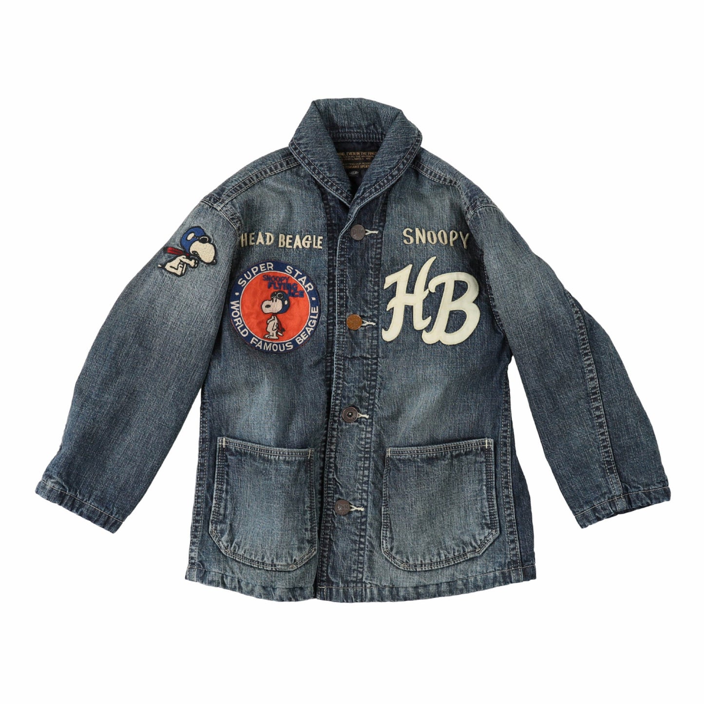 儿童藏蓝色史努比牛仔夹克