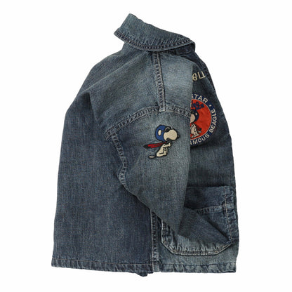 儿童藏蓝色史努比牛仔夹克