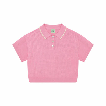 女童糖果粉棉Polo衫