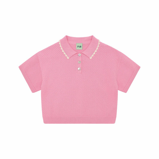 女童糖果粉棉Polo衫