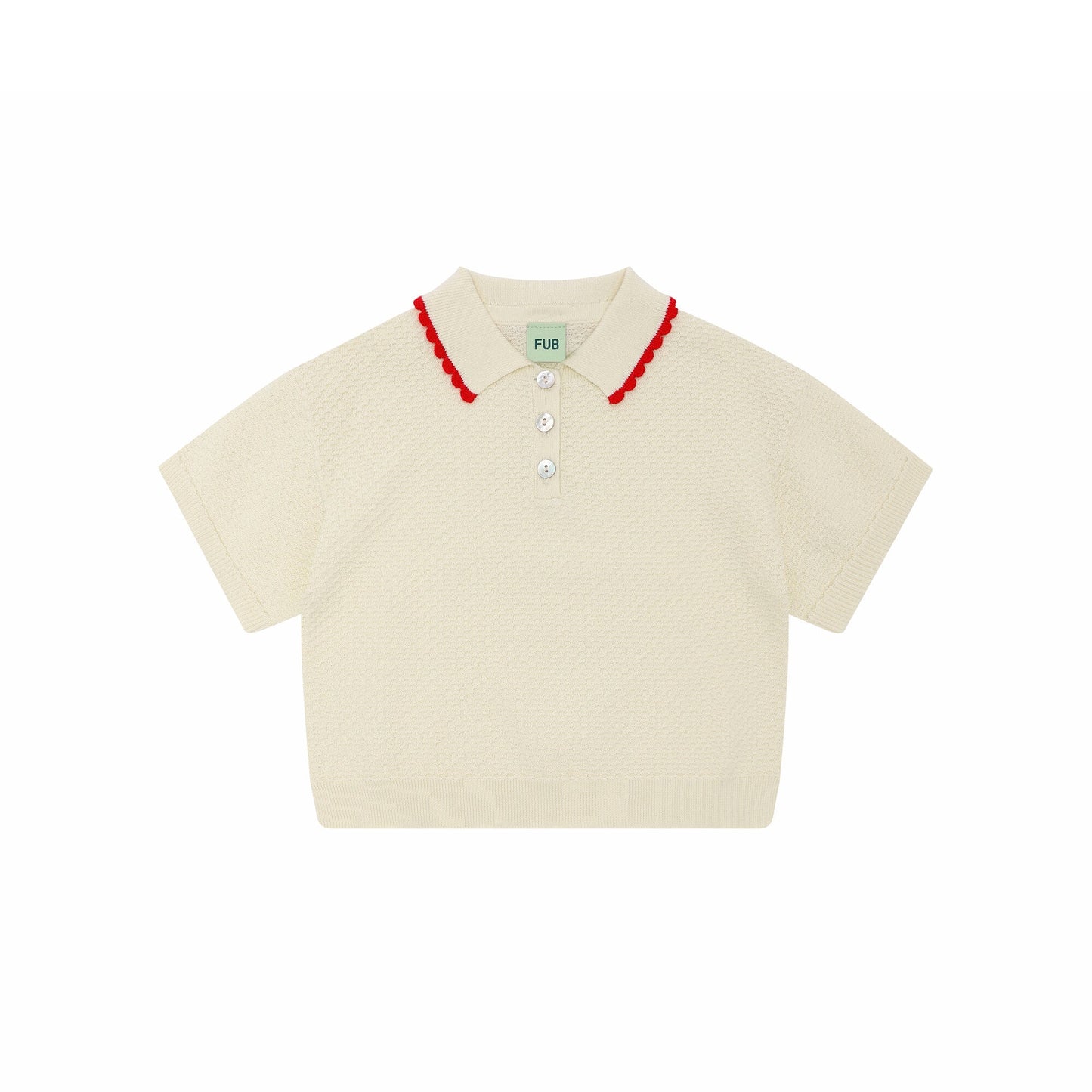 女童白色棉Polo衫