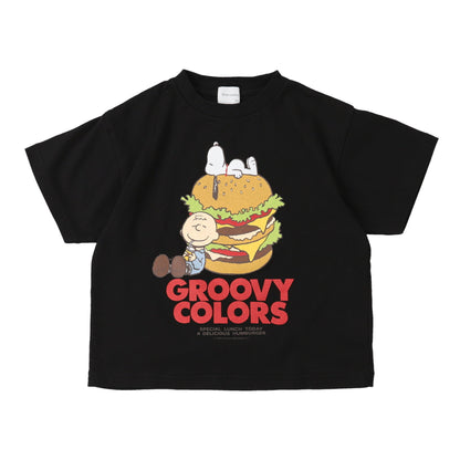 儿童黑色印花棉T恤